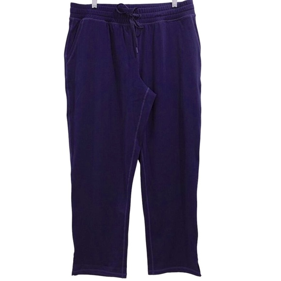 NWT Susan Graver SG Sport Petite Knit Drawstring Ankle Pants Sz M Navy Blue - Picture 2 of 10